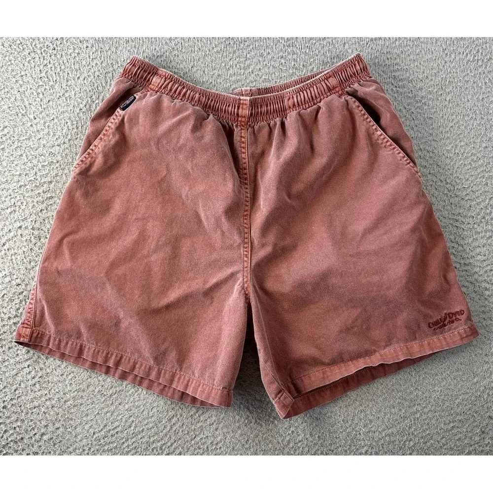 Crazy Shirts Chile Dyed Shorts Mens Small Elastic Waist Cotton Drawstring Pocket
